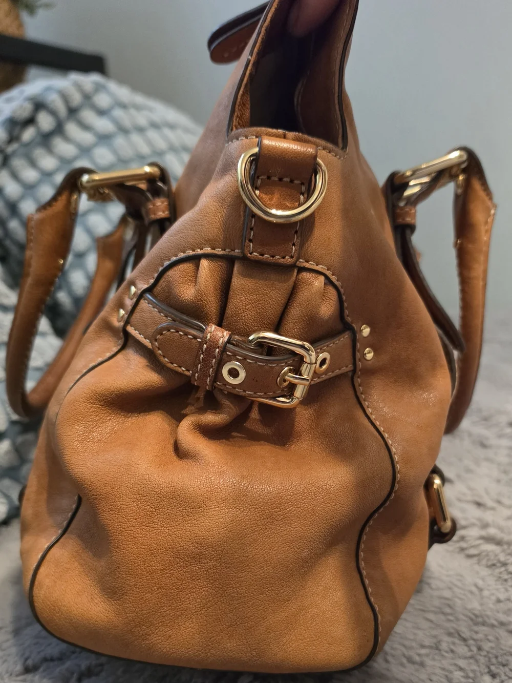 Michael Kors Tan Leather Satchel Bag